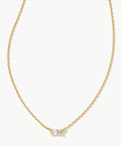 Kendra Scott Juliette Gold Necklace in White Crystal