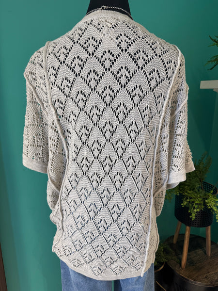 Knitted Short Sleeve Sweater