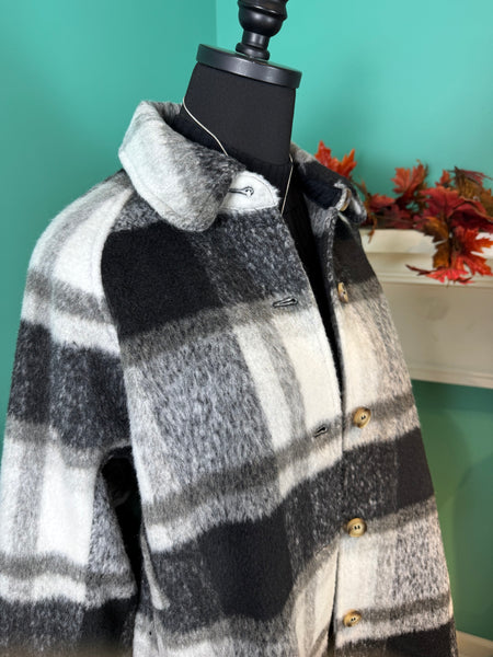 Mystree Plaid Shirt Jacket