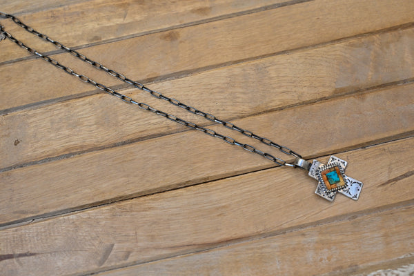 PBD Charlie Favour Cross with Link Chain Necklace