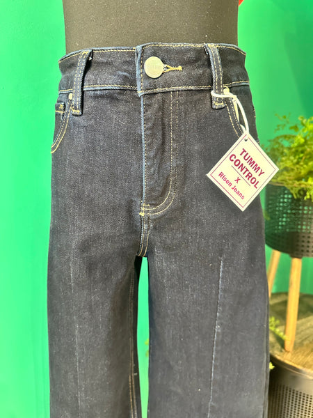 Risen High Rise Tummy Control Wide Leg Crop Jean