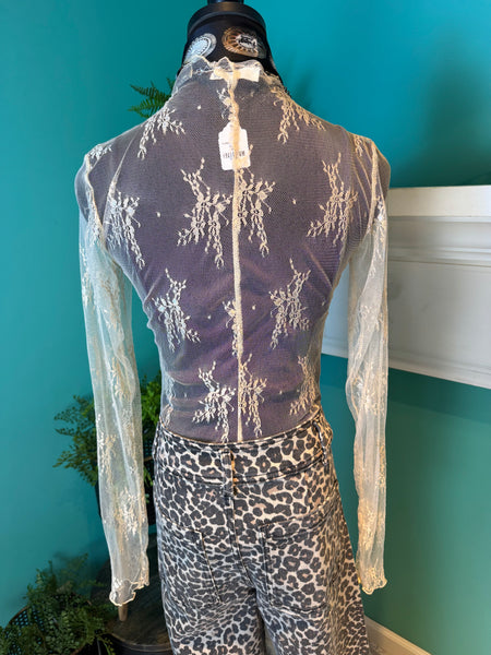 Easel Sheer Lace Top