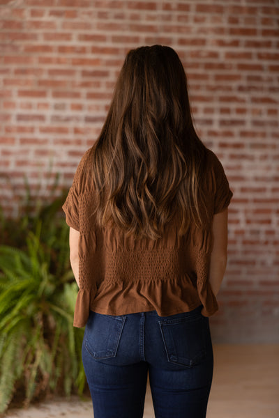 Mineral Washed Smocked Top