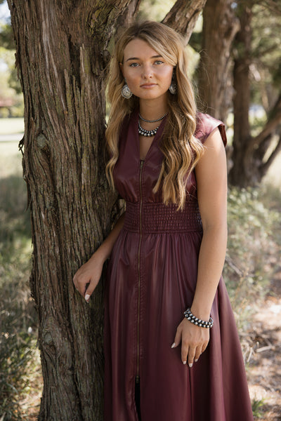 Entro The Dress Sleeveless Faux Leather