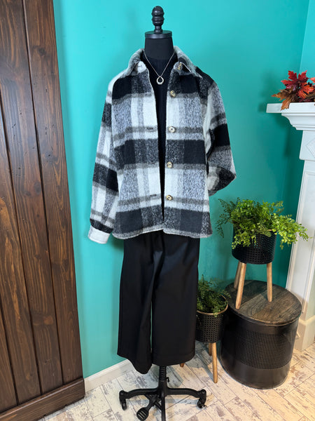Mystree Plaid Shirt Jacket