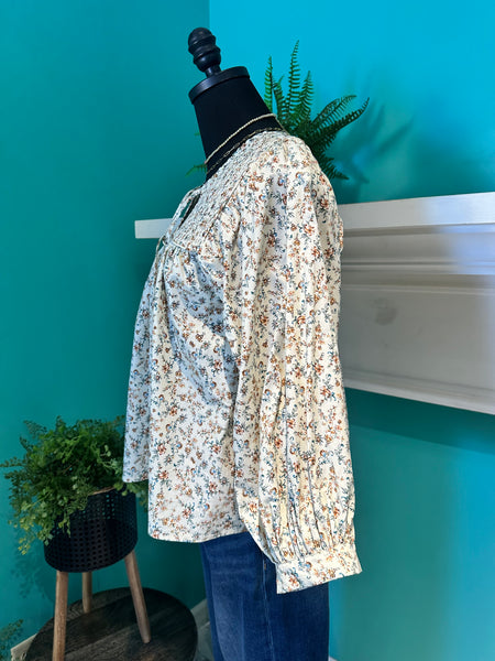 Wishlist Floral Balloon Sleeve Top