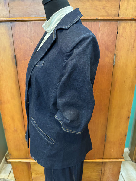 Joseph Ribkoff 1 Button Knit Denim Blazer