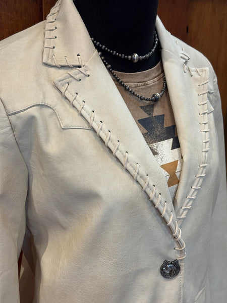 Textured Western Yoke Blazer