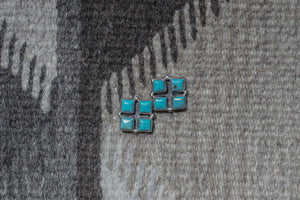 Square 4 Stone Cluster Earring