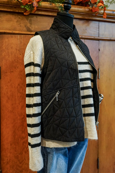 Kaleidoscope Quilted Zip Front Vest