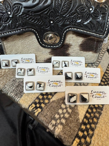 4 Corners White Buffalo Post Earring