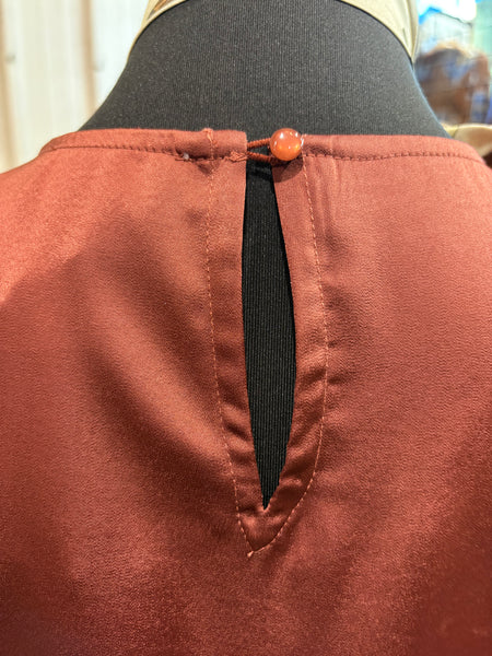 Round Neck Pleated Blouse