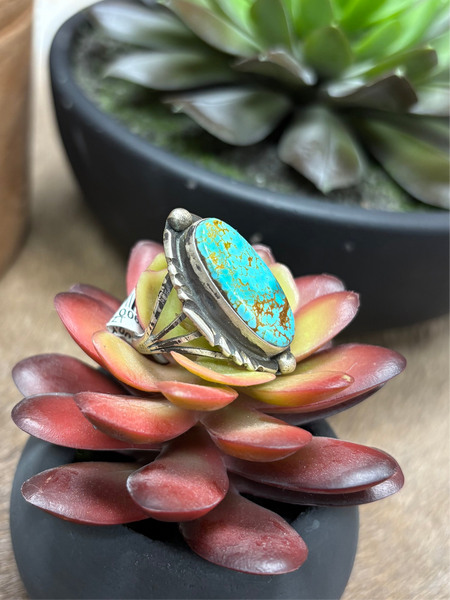 AZT Long Oval Turquoise Ring