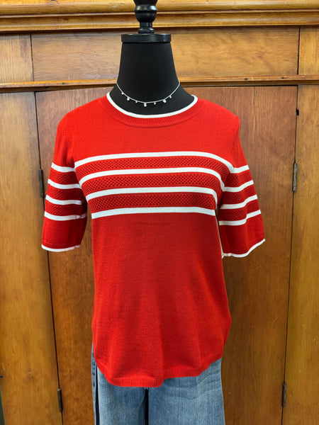 Liverpool Crew Neck Stripe Short Sleeve Top