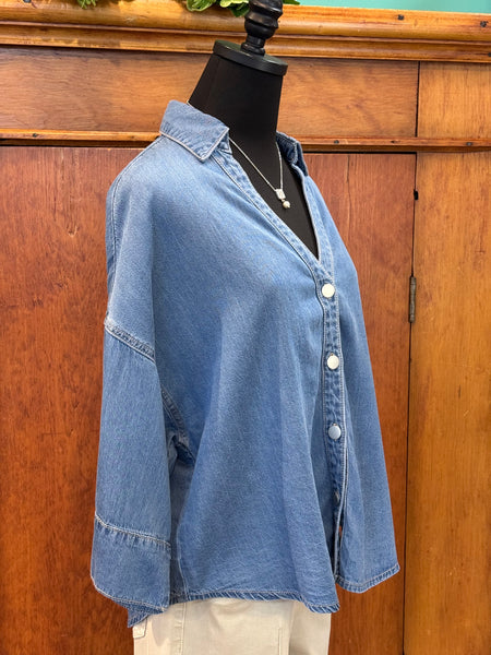 Ee:Some Button Down Front Denim Top