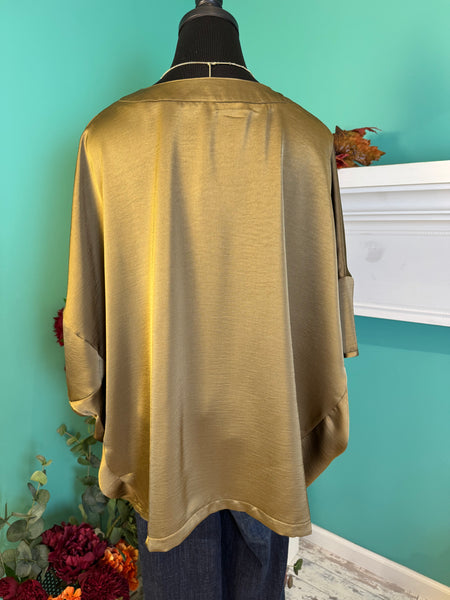 Glam V-Neck Drop Shoulder Top