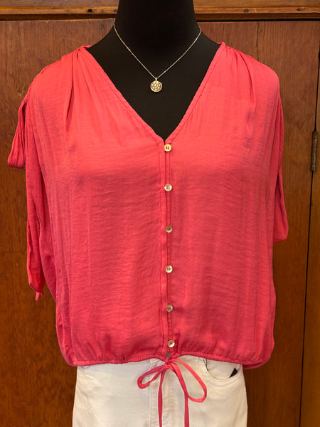 Liverpool Dolman V-Neck Woven Woven Top W/Ties