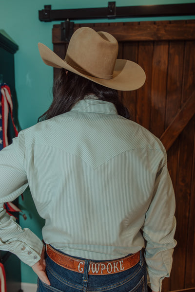 Howdy Hanny Paw Paw Long Sleeve Pearl Snap Top