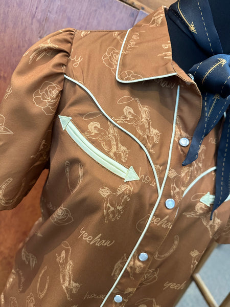 Howdy Hanny Howdy Rose Short Sleeve Pearl Snap