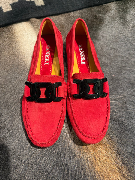 Vaneli Aiker Red Suede Driving Moc Shoe