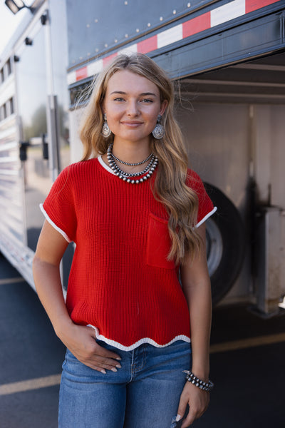 She & Sky Game Day Cable Sweater