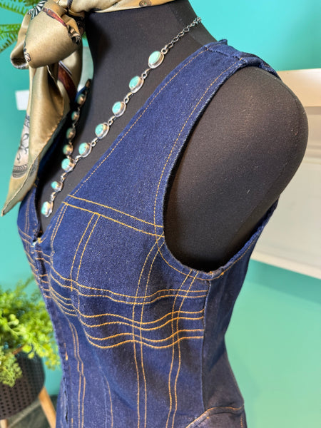 The Corset Mini Denim Dress