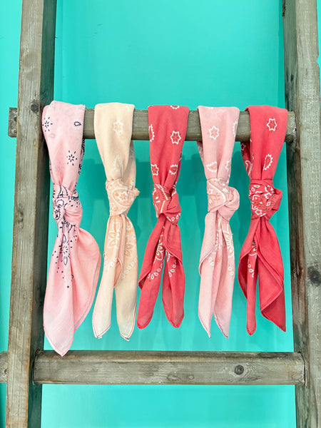 Pink Hand Dyed Bandanna