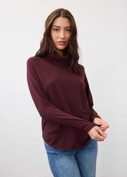 Cowl Neck Sweater in Fig