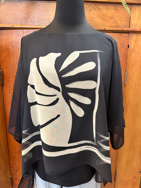 Joseph Ribkoff Floral Poncho Style Top