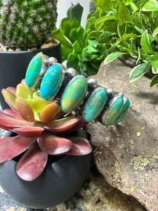 SSL 6 Stone Turquoise Cuff Bracelet