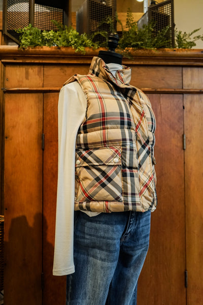 The Plaid Puffer Vest