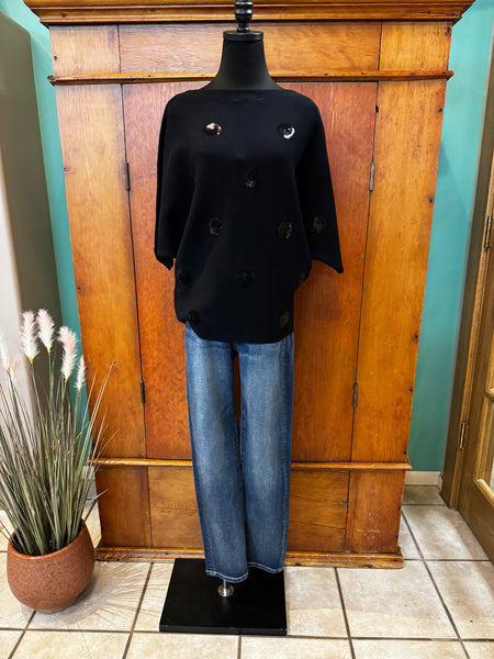 Joseph Ribkoff Top Sequin Dot Detail Top