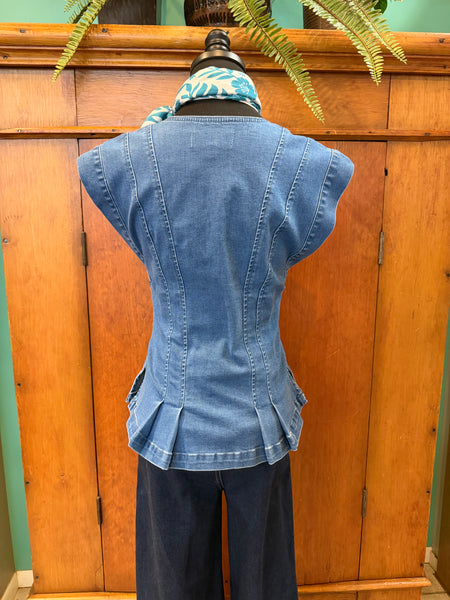 Peplum Button Front Vest
