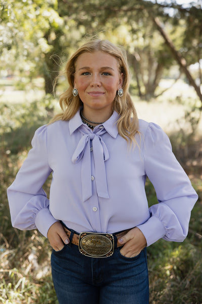 Vine & Love Pearl Button Up Tie Top