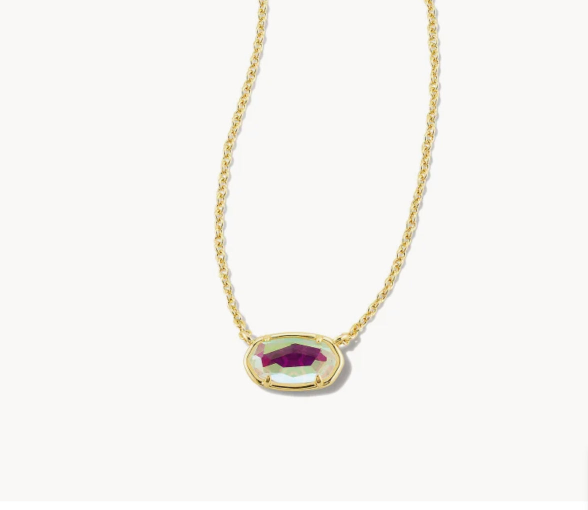 Kendra Scott Grayson Short Gold Necklace in Dichroic Glass