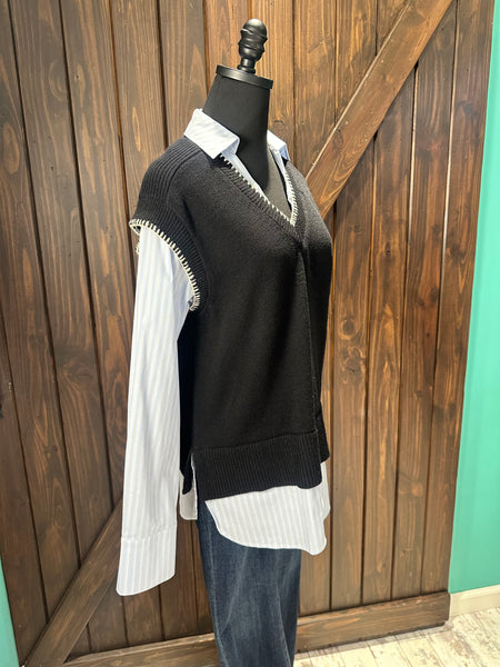 THML Mixed Media Two-Fer Top