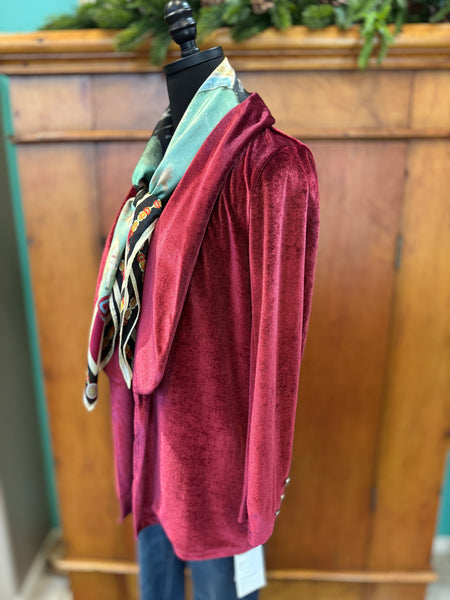 The Open Front Velvet Blazer