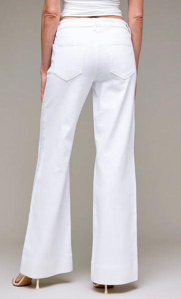 Pintuck Mid Rise Comfort Flare Jean