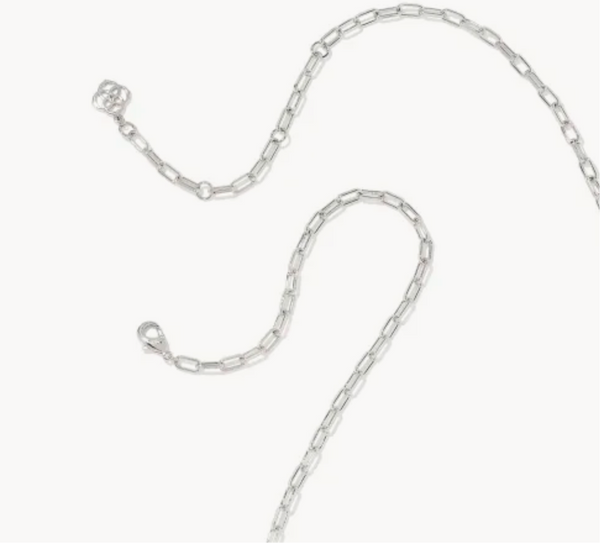 Kendra Scott Abbie Pave Long Silver & Gold Necklace in Ivory MOP