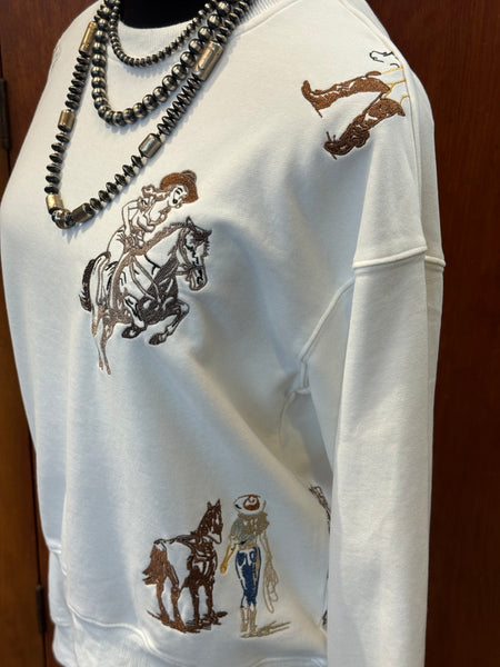 Western Embroidered Graphic Sweatshirt