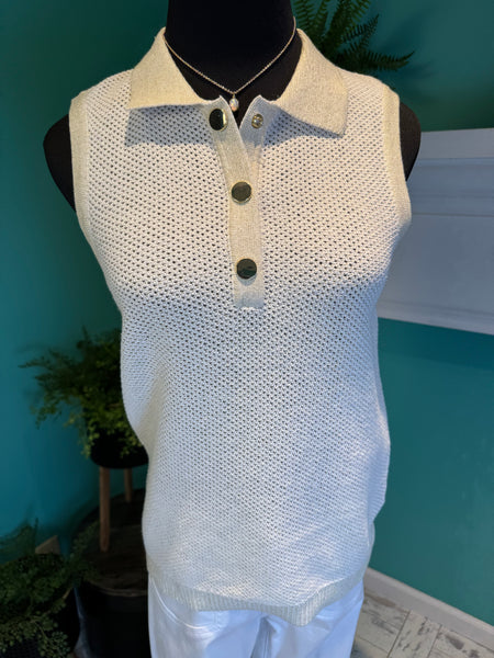 Esqualo Sleeveless Polo Sweater