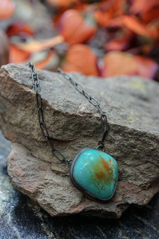 Link Chain Turquoise Necklace