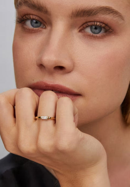 Kendra Scott Juliette Gold Band Ring in White CZ