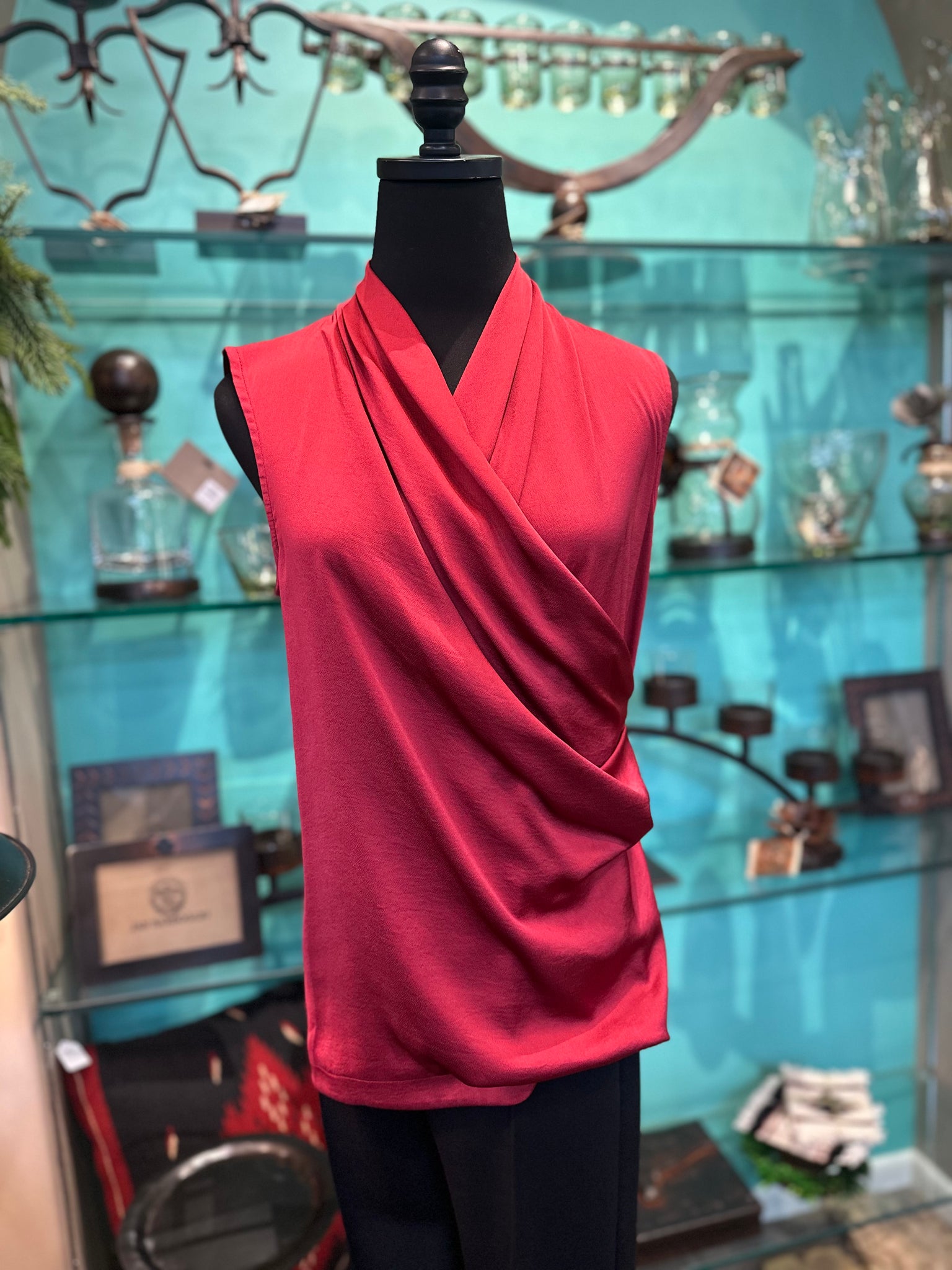 Joseph Ribkoff Sleeveless Pleated Front Top