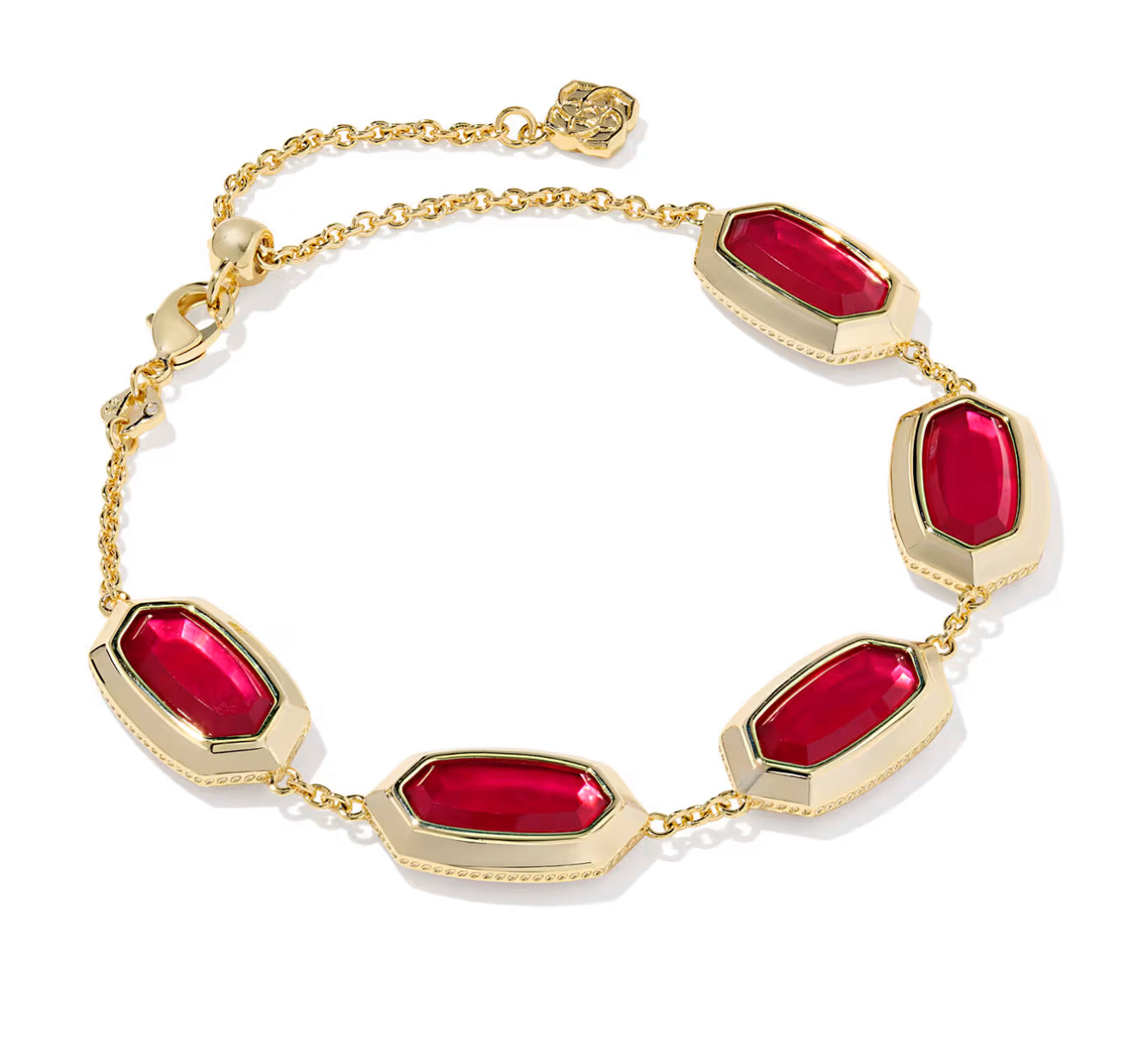 Kendra Scott Elaina Bezel Bracelet in Gold & Red Illusion