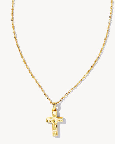 Kendra Scott Cross Pendant Necklace in Silver & Gold