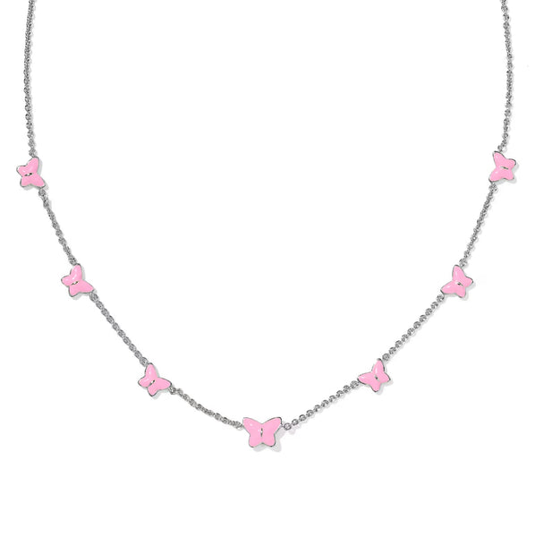 Kendra Scott Lillia Butterfly Pink Enamel in Gold & Silver