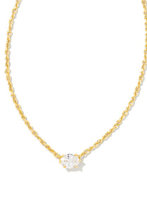 Kendra Scott Caitlin Gold Pendant Necklace in White CZ