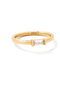 Kendra Scott Juliette Gold Band Ring in White CZ