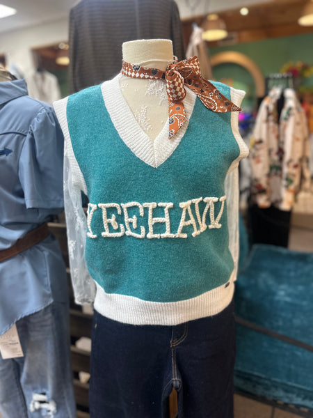 Lucky & Blessed Yeehaw Knit Sweater Vest